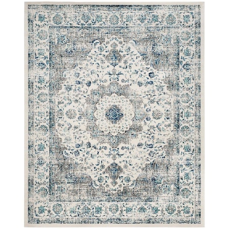 Safavieh Evoke Power Loomed Rectangle Area Rug, Grey and Ivory - 8 x 10 ft. EVK220D-8
